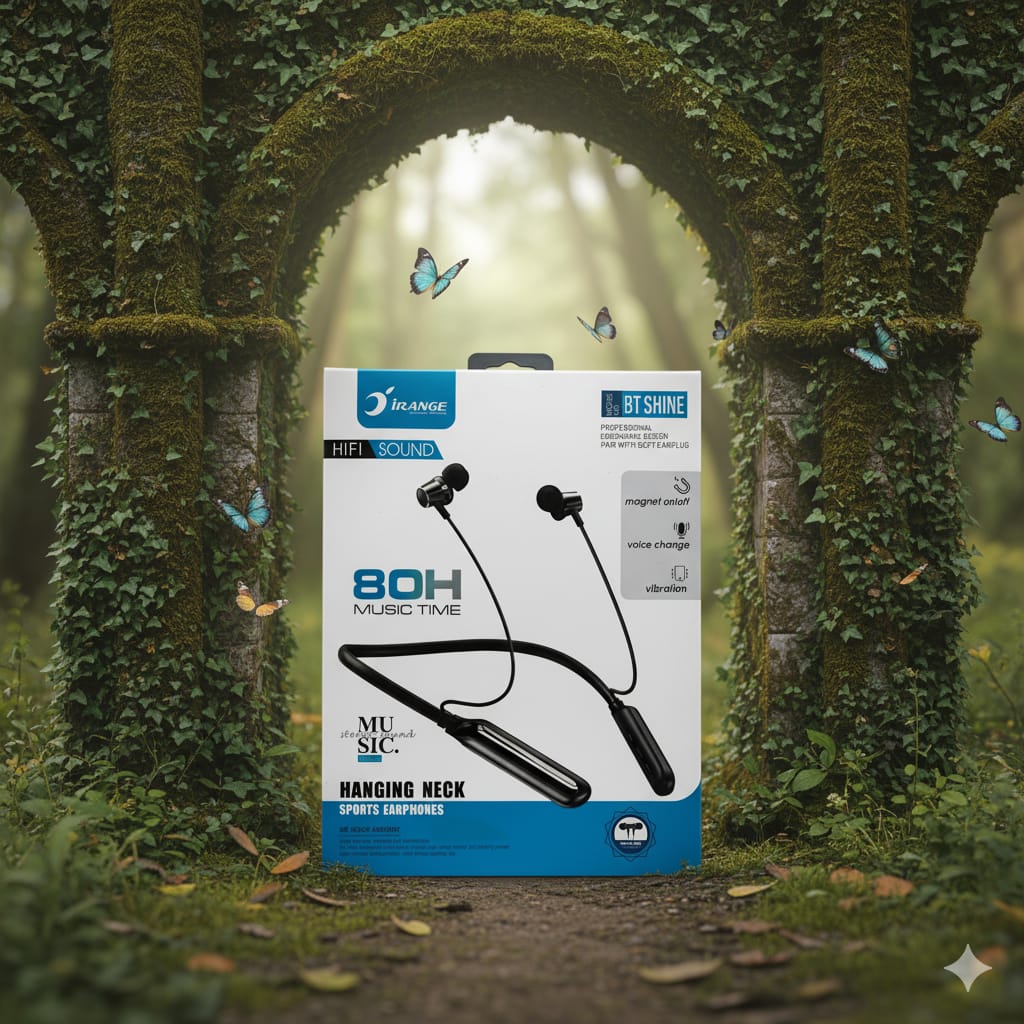 Irange BT Shine Neckband –  Long Battery, Deep Bass & Stylish Design